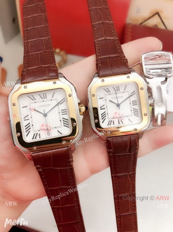 2019 Replica Cartier Santos de Lovers Watch Blue Leather Strap 2019 Replica Cartier Santos de Lovers Watch Blue Leather Strap