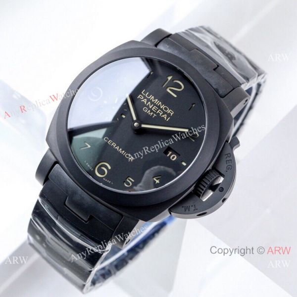 (VS) Swiss Replica Luminor 1950 44 GMT Ceramica Panerai Bracelet PAM438 (VS) Swiss Replica Luminor 1950 44 GMT Ceramica Panerai Bracelet PAM438