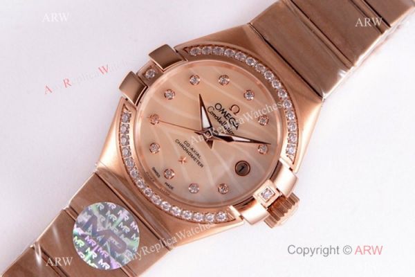 Swiss Copy Omega Constellation Rose Gold 27mm lady Watch 8521 Movement Swiss Copy Omega Constellation Rose Gold 27mm lady Watch 8521 Movement