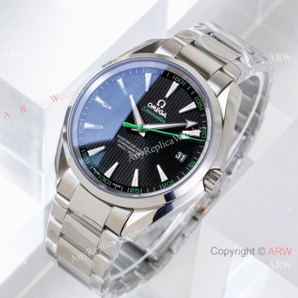 Swiss Replica Omega Seamaster Aqua Terra 150m VS Factory 8500 Watch Black Dial Green hand Swiss Replica Omega Seamaster Aqua Terra 150m VS Factory 8500 Watch Black Dial Green hand