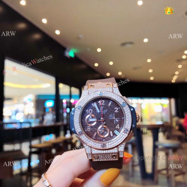 Copy Hublot Big Bang Rose Gold Diamond Blue Dial Watches Copy Hublot Big Bang Rose Gold Diamond Blue Dial Watches