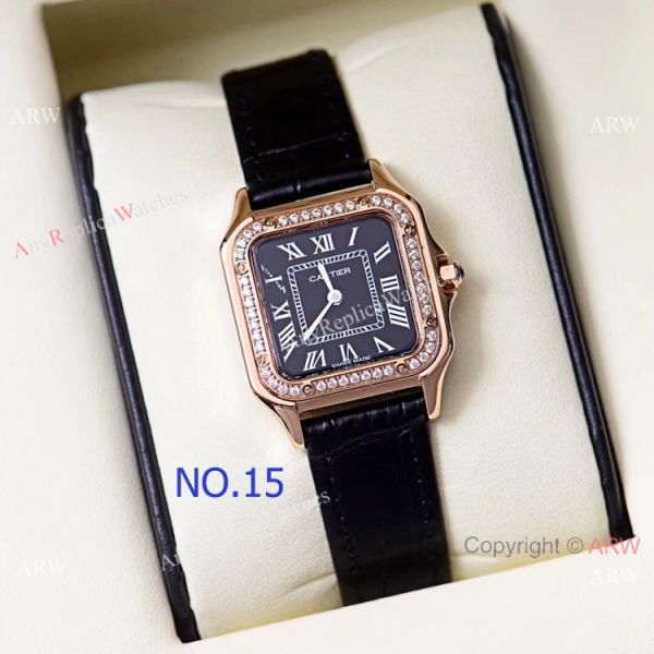 Copy Cartier Panthere de 2-Tone Black Face Quartz Watch 27mm 22mm Copy Cartier Panthere de 2-Tone Black Face Quartz Watch 27mm 22mm