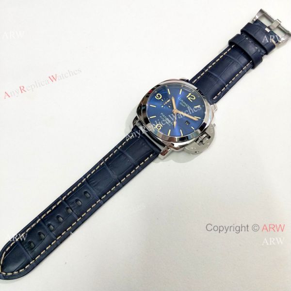 High Quality Panerai Luminor GMT PAM00320 Watch Blue Dial Blue Leather Strap High Quality Panerai Luminor GMT PAM00320 Watch Blue Dial Blue Leather Strap