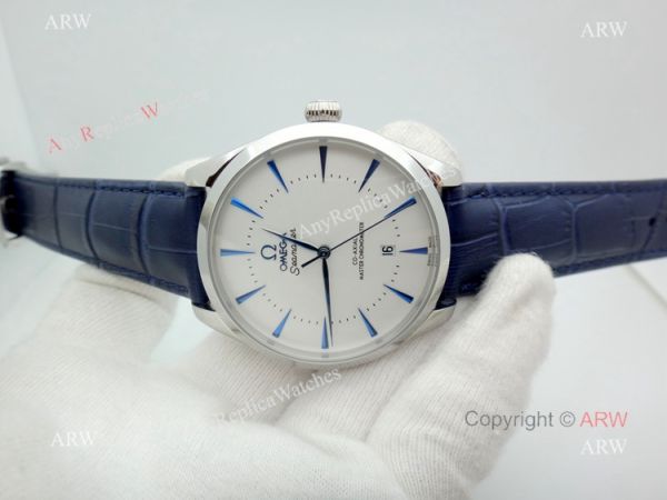 Low Price Omega Seamaster Automatic Watch Blue Leather Strap Low Price Omega Seamaster Automatic Watch Blue Leather Strap