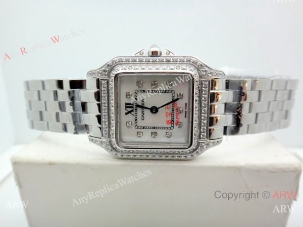 Clone Cartier Panthere de Stainless Steel Diamond Watch Quartz 27mm Clone Cartier Panthere de Stainless Steel Diamond Watch Quartz 27mm