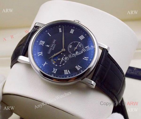 2019 Replica Patek Philippe Moon Phase SS Black Dial Watch 2019 Replica Patek Philippe Moon Phase SS Black Dial Watch