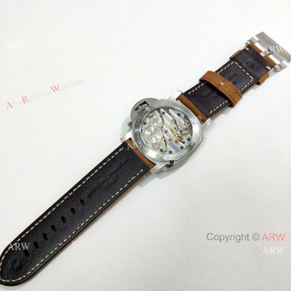 Copy Panerai Luminor PAM00127 Watch Black Dial Brown Leather Band Copy Panerai Luminor PAM00127 Watch Black Dial Brown Leather Band