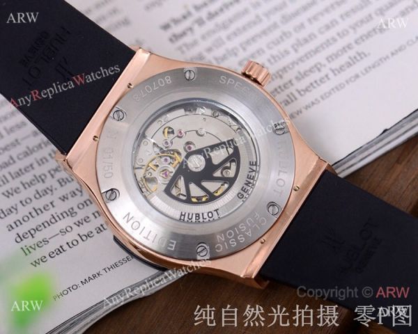 Copy Hublot Classic Fusion 42mm Watch Blue Face Rose Gold Copy Hublot Classic Fusion 42mm Watch Blue Face Rose Gold