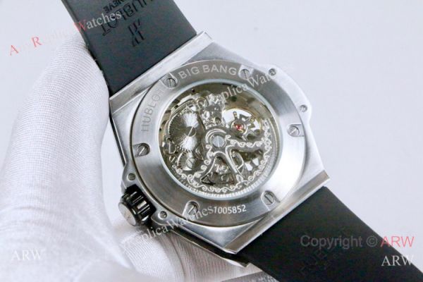 New Fake Hublot Geneve Big Bang Skeleton Watch Red Inner Rubber Strap New Fake Hublot Geneve Big Bang Skeleton Watch Red Inner Rubber Strap