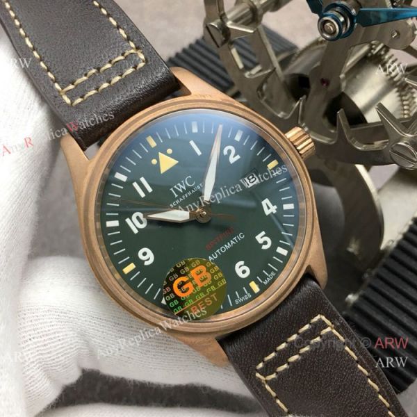 Super Clone IWC Big Pilots Spitfire Bronze Green Dial Watch Swiss 9015 Super Clone IWC Big Pilots Spitfire Bronze Green Dial Watch Swiss 9015