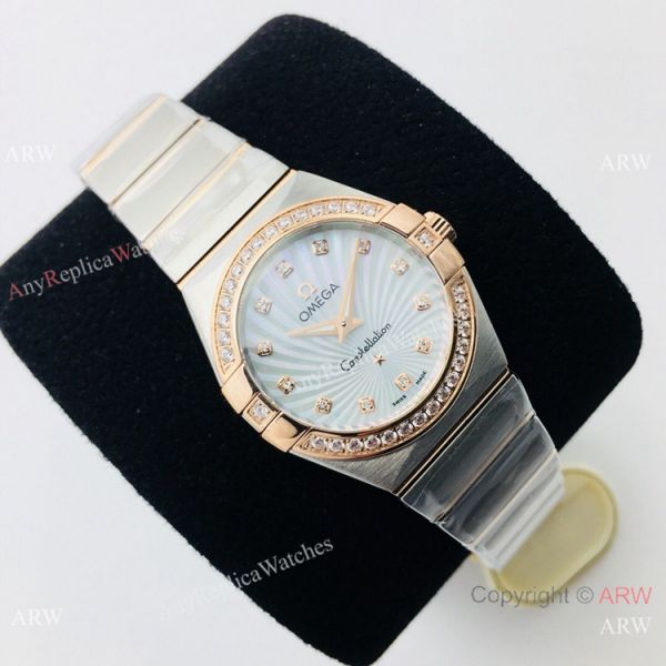 (VS) Replica Omega Constellation 2-Tone Rose Gold Diamond Watch with Quartz Movement (VS) Replica Omega Constellation 2-Tone Rose Gold Diamond Watch with Quartz Movement