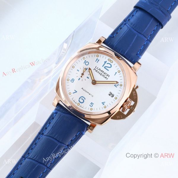 (VS) Swiss Panerai Luminor PAM756 Rose Gold White Face Watch (VS) Swiss Panerai Luminor PAM756 Rose Gold White Face Watch