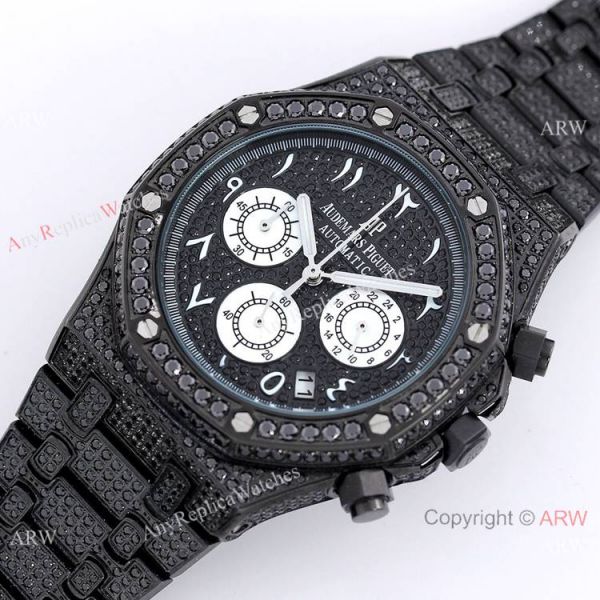 Solid Black Audemars Piguet Ice Royal Oak Replica Watch 15400 Solid Black Audemars Piguet Ice Royal Oak Replica Watch 15400