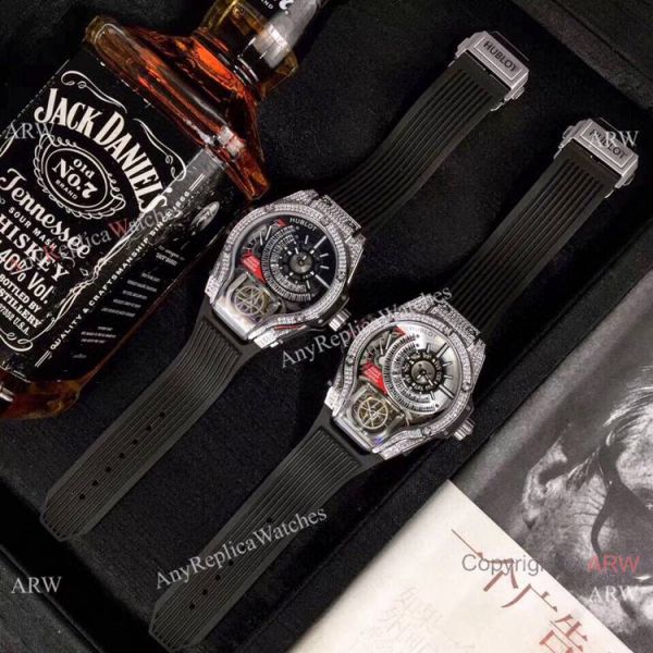 Swiss Quality Hublot Tourbillon Skeleton MP-09 Bi-Axis Watches Stainless Steel Diamond Swiss Quality Hublot Tourbillon Skeleton MP-09 Bi-Axis Watches Stainless Steel Diamond