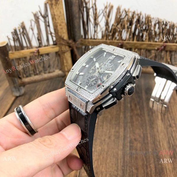 Hublot MP-06 Senna Copy Waches SS Diamond Case Black Dial Hublot MP-06 Senna Copy Waches SS Diamond Case Black Dial