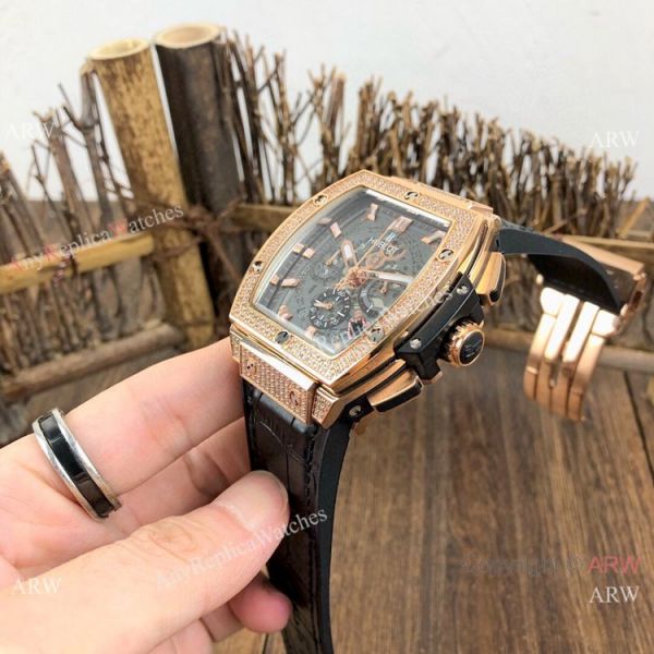 Hublot MP-06 Senna Replica Waches Rose Gold Diamond Case Hublot MP-06 Senna Replica Waches Rose Gold Diamond Case