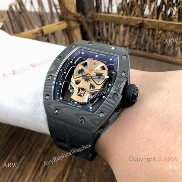 Swiss Quality Richard Mille RM52-06 Rose Gold SKULL Dial Watches Carbon Case Swiss Quality Richard Mille RM52-06 Rose Gold SKULL Dial Watches Carbon Case