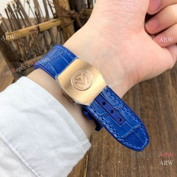 Replica Franck Muller Vanguard V45 Automatic Watch Rose Gold Blue Gummy Strap Replica Franck Muller Vanguard V45 Automatic Watch Rose Gold Blue Gummy Strap