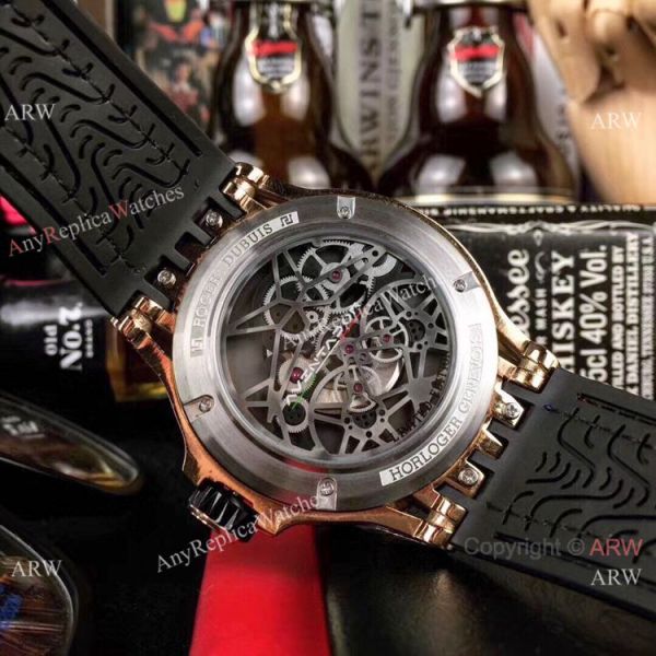 Copy Roger Dubuis Excalibur Automatic Skeleton SS Diamond Watch Gray Gummy Strap Copy Roger Dubuis Excalibur Automatic Skeleton SS Diamond Watch Gray Gummy Strap