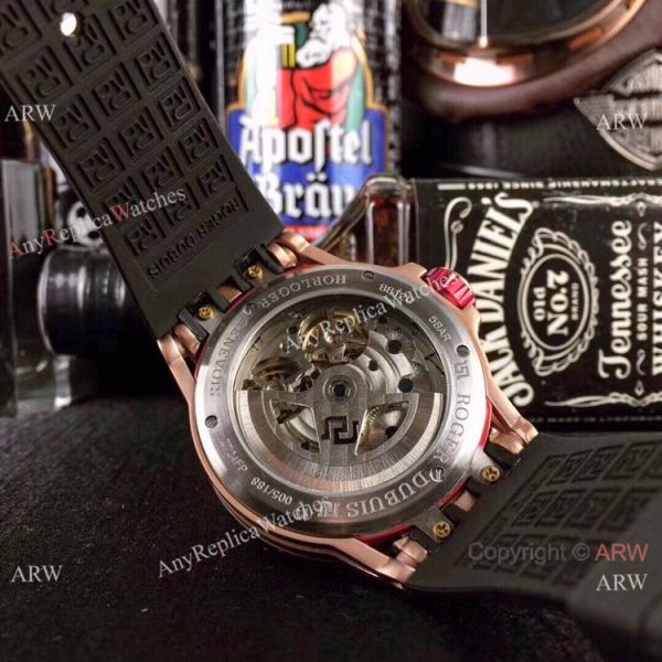 Replica Roger Dubuis Excalibur Double Flying Tourbillon Watches Black Skeleton Dial Rose Gold Replica Roger Dubuis Excalibur Double Flying Tourbillon Watches Black Skeleton Dial Rose Gold