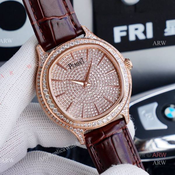 Swiss Grade Replica Piaget Black Tie Rose Gold Diamond Mens Automatic Watches Swiss Grade Replica Piaget Black Tie Rose Gold Diamond Mens Automatic Watches