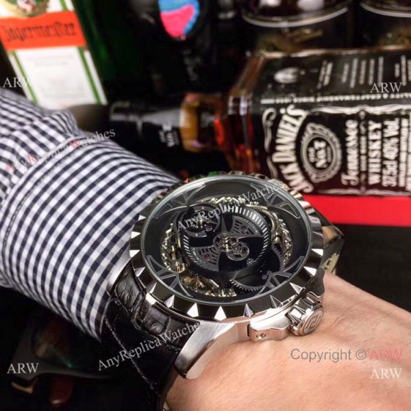 Copy Roger Dubuis Excalibur Quatuor Watches SS Blue Dial Copy Roger Dubuis Excalibur Quatuor Watches SS Blue Dial