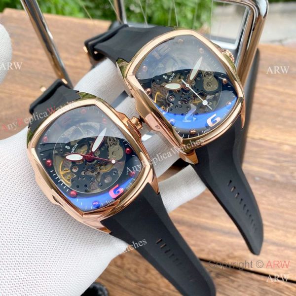 New Corum Skeleton Bubble 42MM Rose Gold Rubber Strap Corum Watch New Corum Skeleton Bubble 42MM Rose Gold Rubber Strap Corum Watch