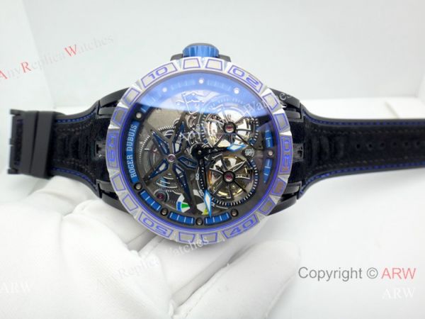 Newest Replica Roger Dubuis Excalibur Double Tourbillon Watch Men Size Newest Replica Roger Dubuis Excalibur Double Tourbillon Watch Men Size