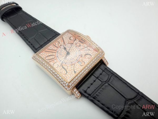Replica Franck Muller Master Square Watch Rose Gold Full Diamond Automatic Replica Franck Muller Master Square Watch Rose Gold Full Diamond Automatic