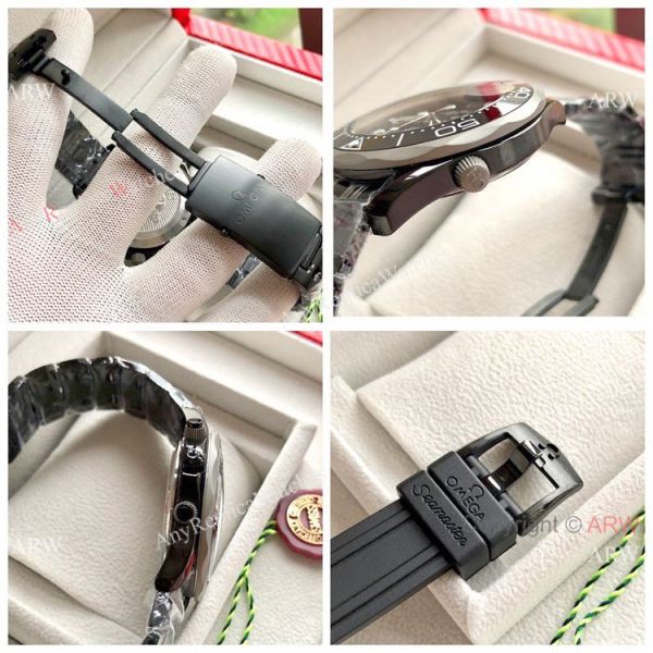 Solid Black Omega Seamaster 300M Chronograph Watch Replica Solid Black Omega Seamaster 300M Chronograph Watch Replica