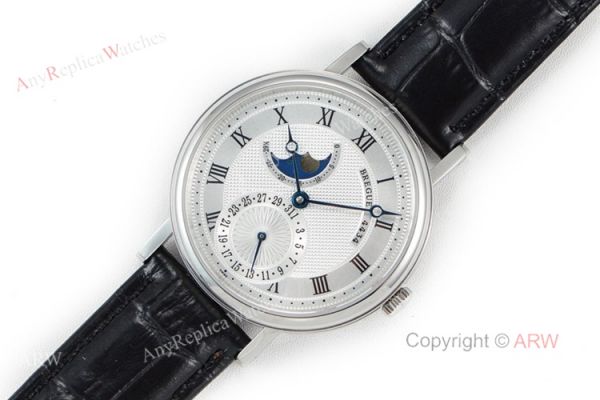 Replica Breguet Classique Moonphase Watch 40mm Breguet Black Leather Strap Replica Breguet Classique Moonphase Watch 40mm Breguet Black Leather Strap