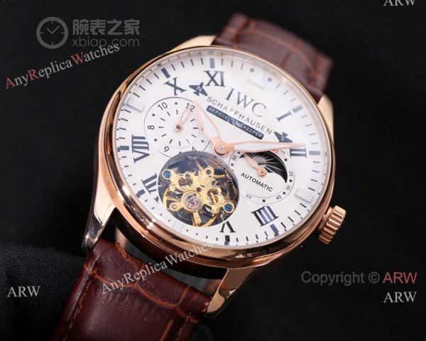 New IWC Schaffhausen Complications Men Watch White Dial Brown Leather Strap New IWC Schaffhausen Complications Men Watch White Dial Brown Leather Strap