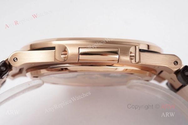 Swiss Patek Philippe Nautilus Rose Gold Grey Dial Brown Leather Strap Replica Watch Swiss Patek Philippe Nautilus Rose Gold Grey Dial Brown Leather Strap Replica Watch