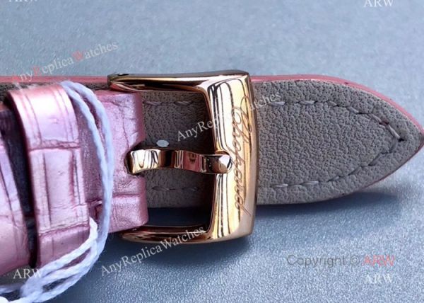 Replica Chopard Happy Sport Diamond Watch With Pink Mop Dial Pink Leather Strap Replica Chopard Happy Sport Diamond Watch With Pink Mop Dial Pink Leather Strap