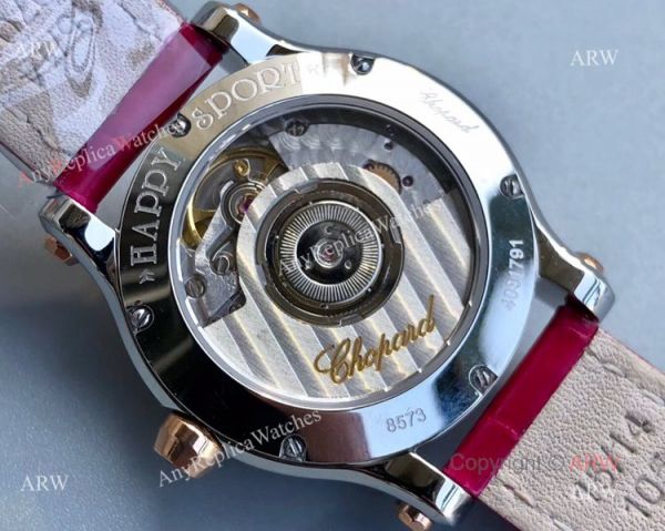 Swiss Replica Chopard Happy Diamonds Ladies Watch With Rose Gold Diamond Bezel Swiss Replica Chopard Happy Diamonds Ladies Watch With Rose Gold Diamond Bezel