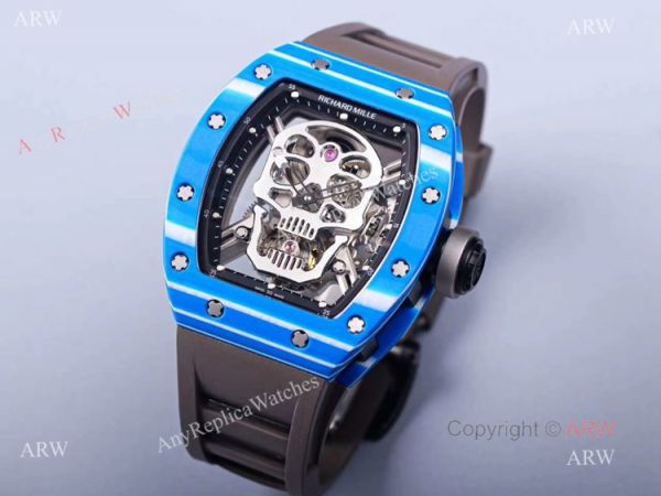 Replica Richard Mille Skull Blue Bezel RM 52-01 Watch for men Replica Richard Mille Skull Blue Bezel RM 52-01 Watch for men