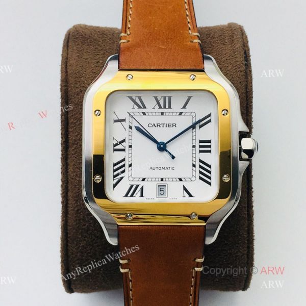 1:1 Copy Cartier Santos Silver Gold Best Replica Watches with SmartLink QuickSwitch Band 1:1 Copy Cartier Santos Silver Gold Best Replica Watches with SmartLink QuickSwitch Band