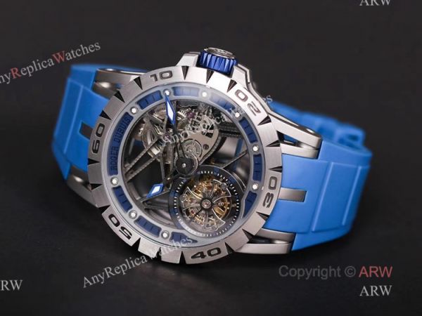 Swiss Replica Roger Dubuis Excalibur Blue Skeleton Watch For Men Swiss Replica Roger Dubuis Excalibur Blue Skeleton Watch For Men