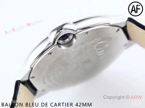 Swiss Replica Cartier Ballon Bleu Watch Black Dial Leather Strap 42mm Swiss Replica Cartier Ballon Bleu Watch Black Dial Leather Strap 42mm