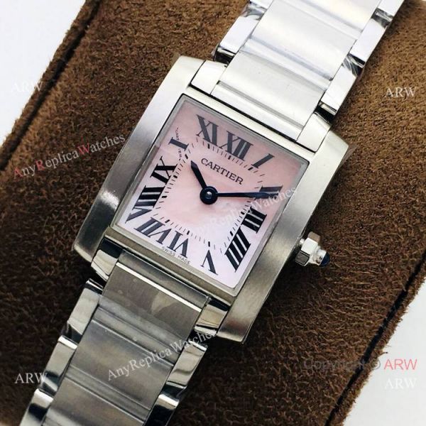 Super Clone Cartier Tank Francaise Swiss Quartz Watch SS Pink Dial Super Clone Cartier Tank Francaise Swiss Quartz Watch SS Pink Dial