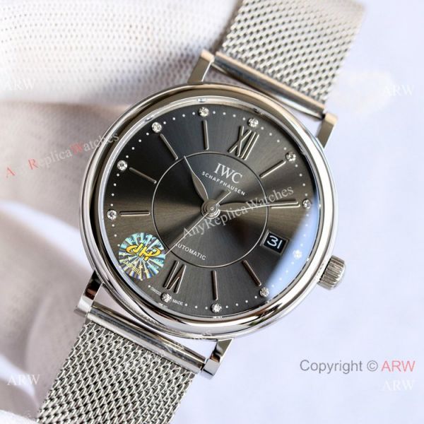 Swiss Replica IWC Portofino Stainless Steel Rhodium Dial Watch 37mm Swiss Replica IWC Portofino Stainless Steel Rhodium Dial Watch 37mm