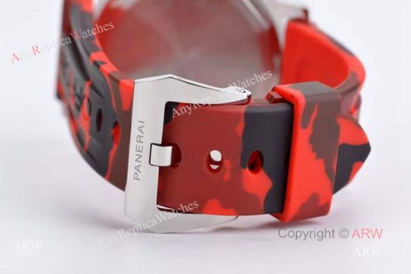 Copy Panerai PAM 00000 Luminor 44mm Watch Black Dial With Red Camo Rubber Band Copy Panerai PAM 00000 Luminor 44mm Watch Black Dial With Red Camo Rubber Band
