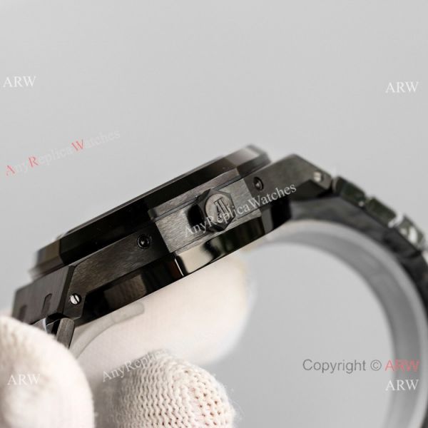 Swiss Replica Audemars Piguet Royal Oak Moon phase Watch 41mm Black Subdials Swiss Replica Audemars Piguet Royal Oak Moon phase Watch 41mm Black Subdials