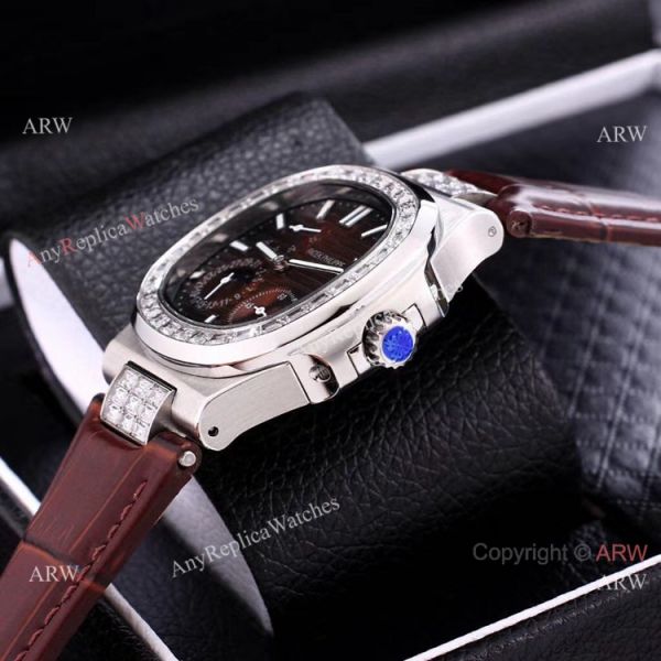 Clone Patek Philippe Nautilus Power Reserve Men Watches Diamond Bezel Gray Face Clone Patek Philippe Nautilus Power Reserve Men Watches Diamond Bezel Gray Face