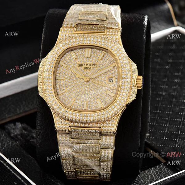 Iced Out Patek Philippe Nautilus Automatic Wrist AAA Quality Copy Watch Iced Out Patek Philippe Nautilus Automatic Wrist AAA Quality Copy Watch