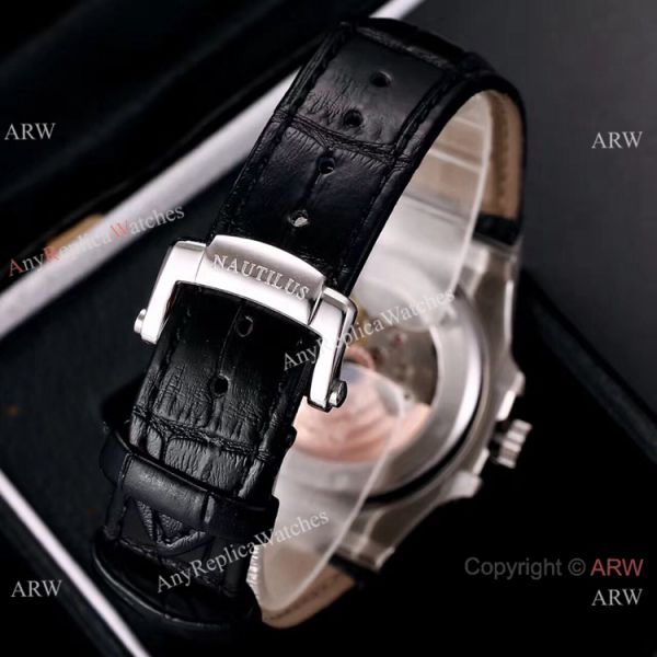 Buy Knockoff Patek Philippe Nautilus Watches SS Gray Dial Leather Strap Buy Knockoff Patek Philippe Nautilus Watches SS Gray Dial Leather Strap