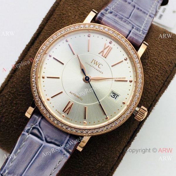 Swiss Grade I Copy IWC Portofino Ladies Watch Diamond Bezel Rose Gold Swiss Grade I Copy IWC Portofino Ladies Watch Diamond Bezel Rose Gold