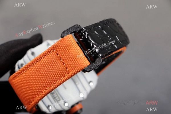 KV Factory Richard Mille RM 12-01 Tourbillon Watch Quartz fiber Case Orange Canvas Strap KV Factory Richard Mille RM 12-01 Tourbillon Watch Quartz fiber Case Orange Canvas Strap