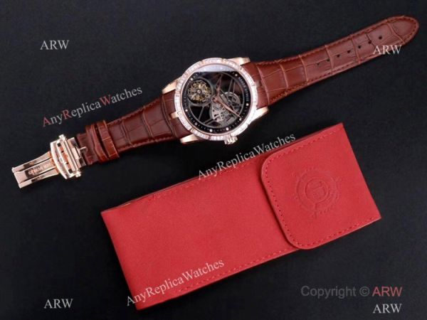 Super Clone Roger Dubuis Excalibur Skeleton Swiss Tourbillon JBF V3 Diamond Black Dial Watch Rose Gold Super Clone Roger Dubuis Excalibur Skeleton Swiss Tourbillon JBF V3 Diamond Black Dial Watch Rose Gold