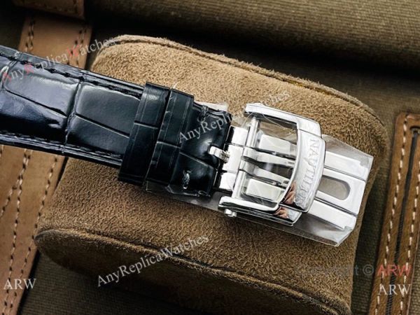 (PF Factory) Swiss Replica Patek Philippe Nautilus Moonphase Watch Black Dial Black Leather Strap (PF Factory) Swiss Replica Patek Philippe Nautilus Moonphase Watch Black Dial Black Leather Strap